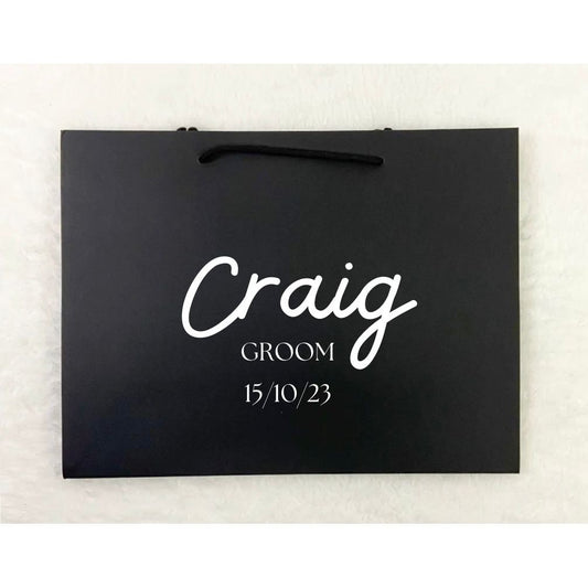 Personalised Large Black Gift Bag