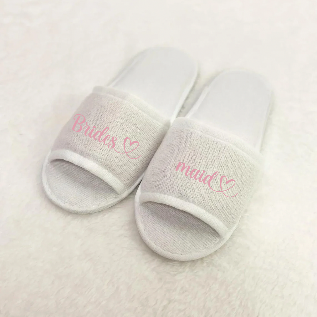 Open Toe Slippers -  Personalised Slippers - Wedding Slippers