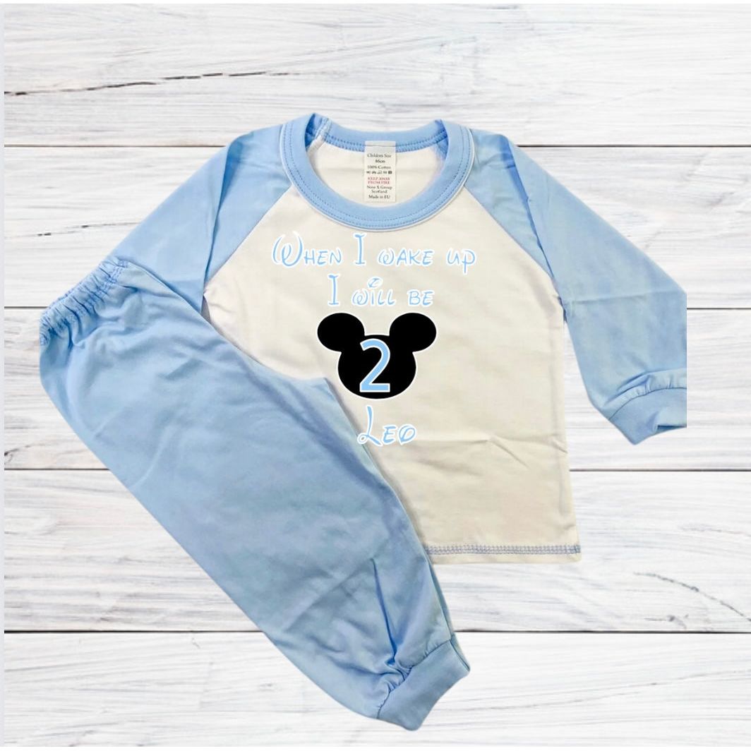 Personalised Children’s Birthday Pjs Blue